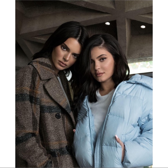 Kendall Kylie Puffer Jacket Ice Blue 